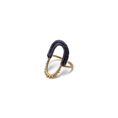 Vishu Ring // Dark Grey-Rings-Twyla Dill-3-14kt Gold-Plated-Seattle Jewelry-Handmade Jewelry-Seattle Jeweler-Twyla Dill