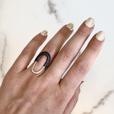 Vishu Ring // Dark Grey-Rings-Twyla Dill-3-Sterling Silver-Seattle Jewelry-Handmade Jewelry-Seattle Jeweler-Twyla Dill