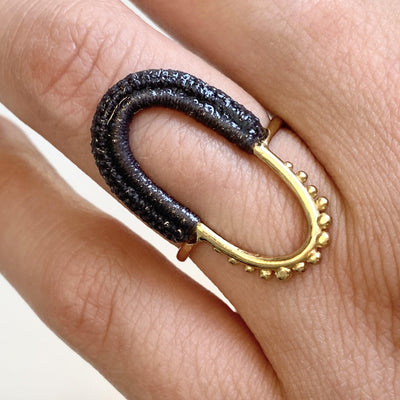 Vishu Ring // Dark Grey-Rings-Twyla Dill-3-Sterling Silver-Seattle Jewelry-Handmade Jewelry-Seattle Jeweler-Twyla Dill