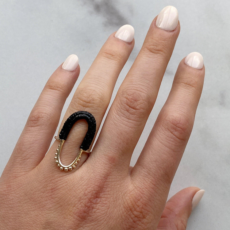 Vishu Ring // Sterling Silver + Black-Rings-Twyla Dill-5-Seattle Jewelry-Handmade Jewelry-Seattle Jeweler-Twyla Dill