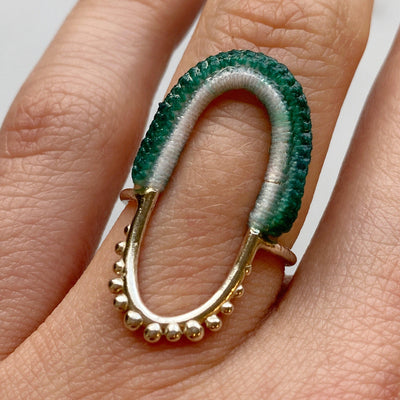 Vishu Ring // Sterling Silver + Hand Dyed Aqua-Rings-Twyla Dill-4.5-Seattle Jewelry-Handmade Jewelry-Seattle Jeweler-Twyla Dill