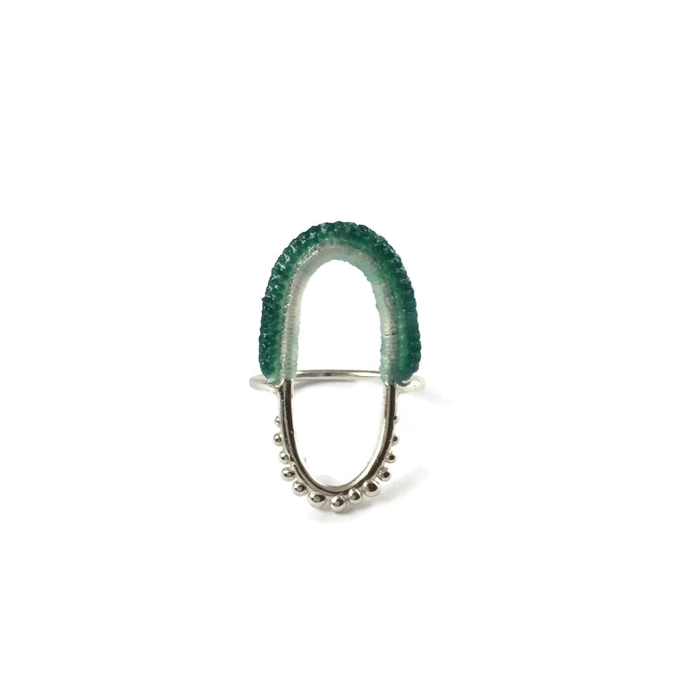 Vishu Ring // Sterling Silver + Hand Dyed Aqua-Rings-Twyla Dill-4.5-Seattle Jewelry-Handmade Jewelry-Seattle Jeweler-Twyla Dill