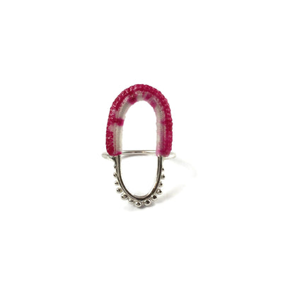 Vishu Ring // Sterling Silver + Hand Dyed Fuchsia-Rings-Twyla Dill-5-Seattle Jewelry-Handmade Jewelry-Seattle Jeweler-Twyla Dill