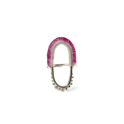 Vishu Ring // Sterling Silver + Hand Dyed Fuchsia-Rings-Twyla Dill-5-Seattle Jewelry-Handmade Jewelry-Seattle Jeweler-Twyla Dill