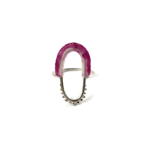 Vishu Ring // Sterling Silver + Hand Dyed Fuchsia-Rings-Twyla Dill-5-Seattle Jewelry-Handmade Jewelry-Seattle Jeweler-Twyla Dill