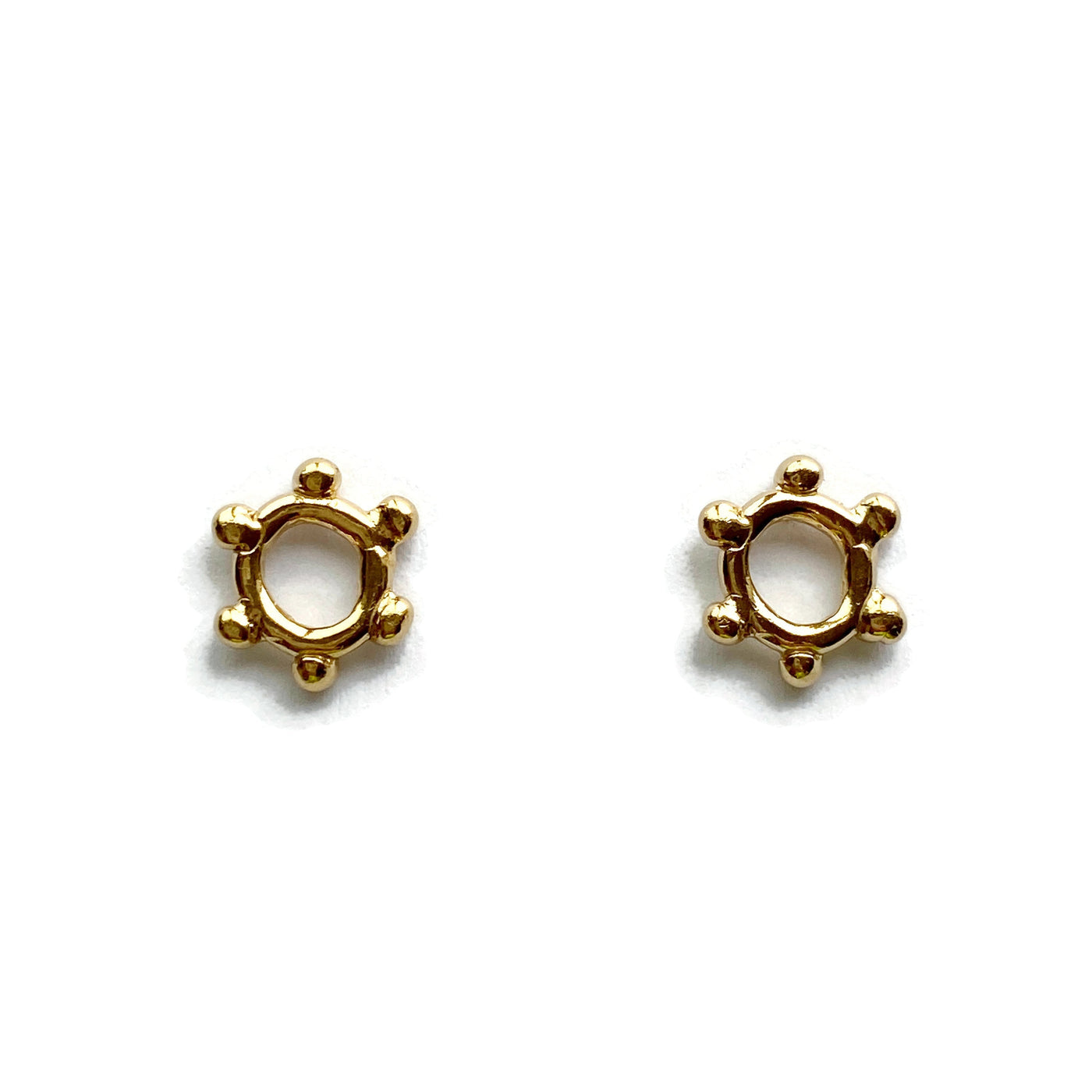 Wheel Studs-Earrings-Twyla Dill-Gold Vermeil-Seattle Jewelry-Handmade Jewelry-Seattle Jeweler-Twyla Dill