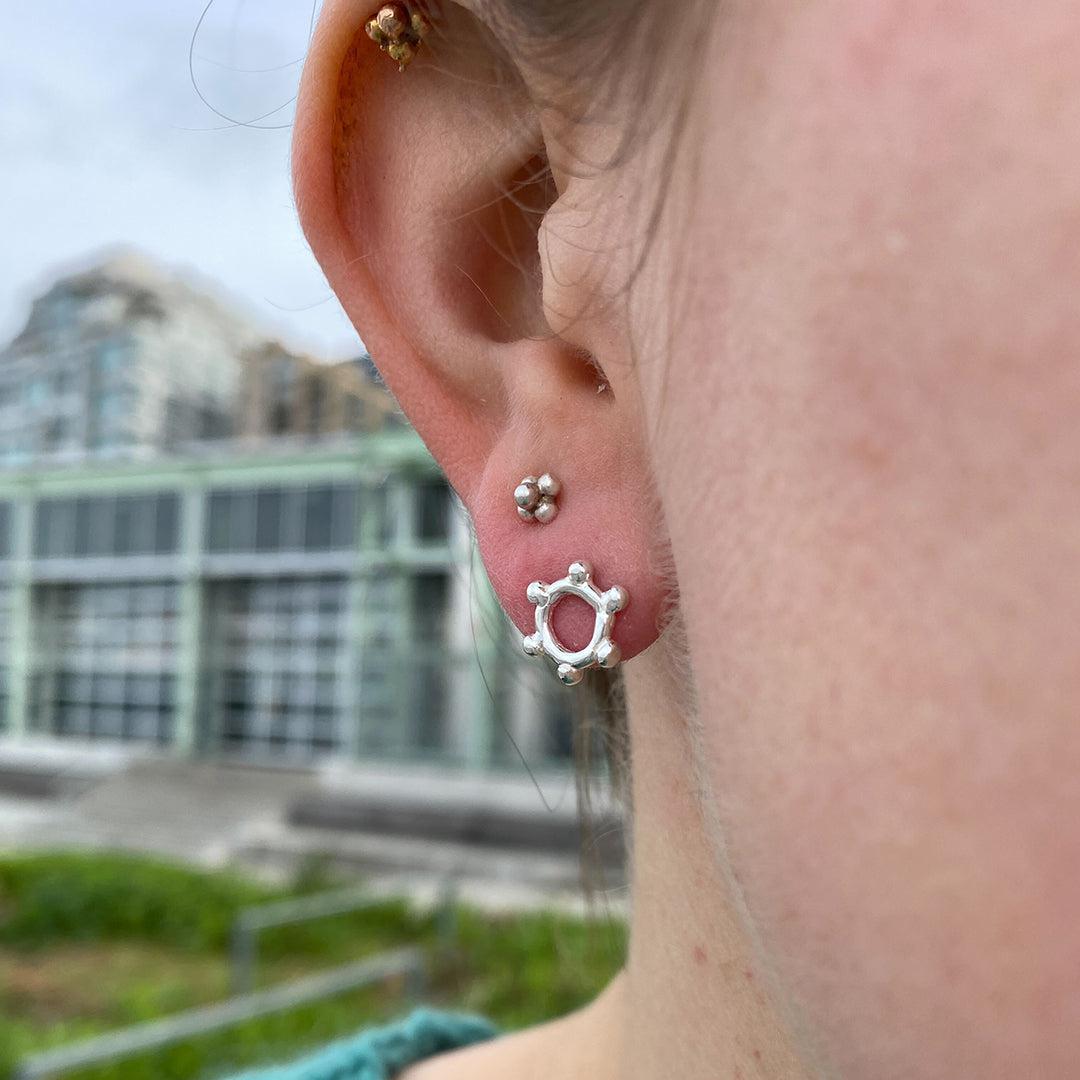 Wheel Studs-Earrings-Twyla Dill-Sterling Silver-Seattle Jewelry-Handmade Jewelry-Seattle Jeweler-Twyla Dill