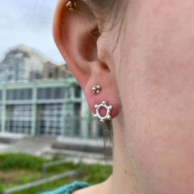 Wheel Studs-Earrings-Twyla Dill-Sterling Silver-Seattle Jewelry-Handmade Jewelry-Seattle Jeweler-Twyla Dill