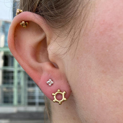 Wheel Studs-Earrings-Twyla Dill-Sterling Silver-Seattle Jewelry-Handmade Jewelry-Seattle Jeweler-Twyla Dill